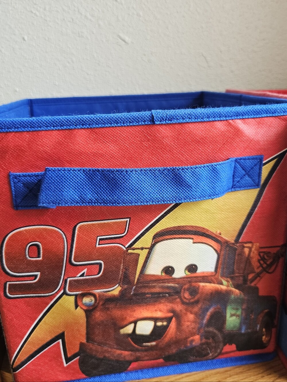 Cars 2 Storage Bins Collapsible Fabric Lightning Mcqueen & Mater 9.5 Inch Disney - Picture 3 of 15